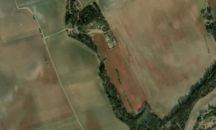 starý židovský hřbitov v Liběšicích – letecký pohled