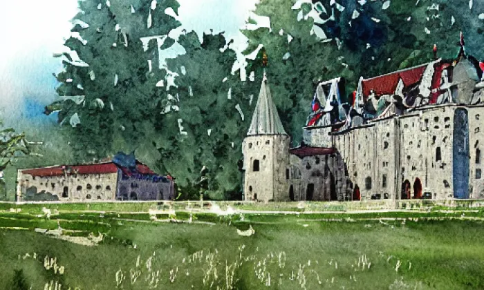 Stará Boleslav – akvarel
