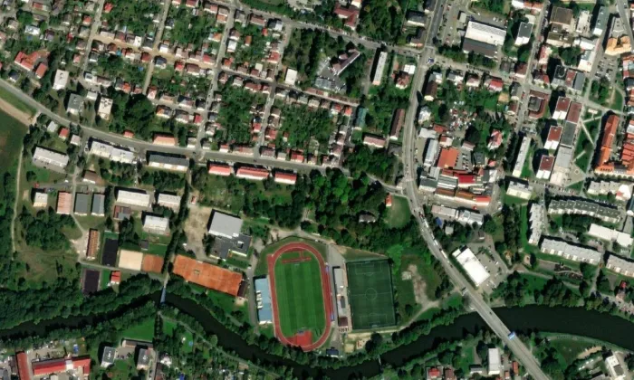 Starý hřbitov – letecký pohled