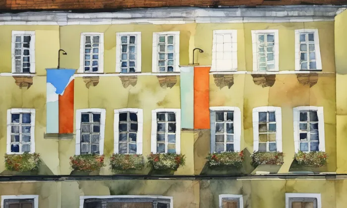 Stará radnice (Cheb) – akvarel