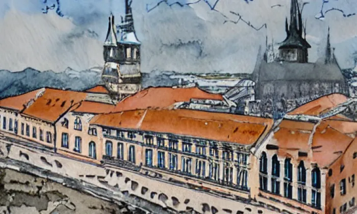 Staroměstské náměstí – akvarel