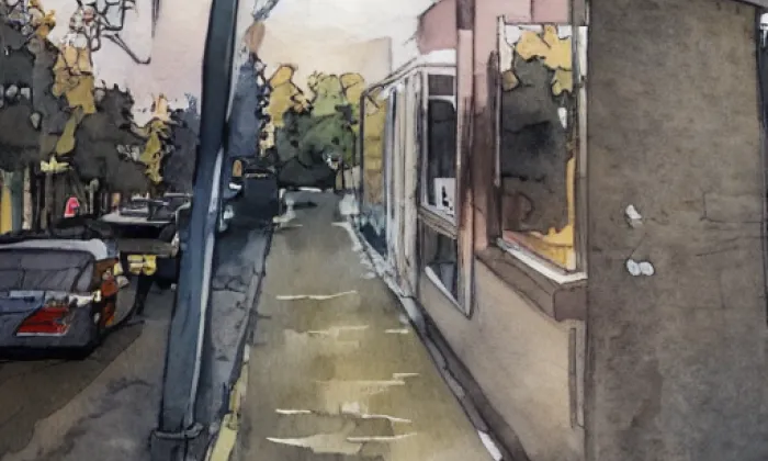 Strahovský tunel – akvarel