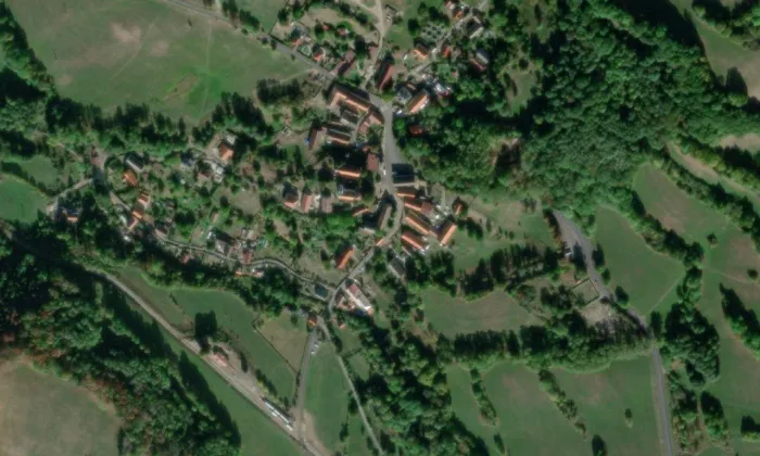 Studna ze Střížovic – letecký pohled