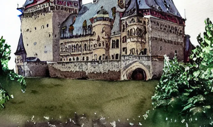 Týřov – akvarel