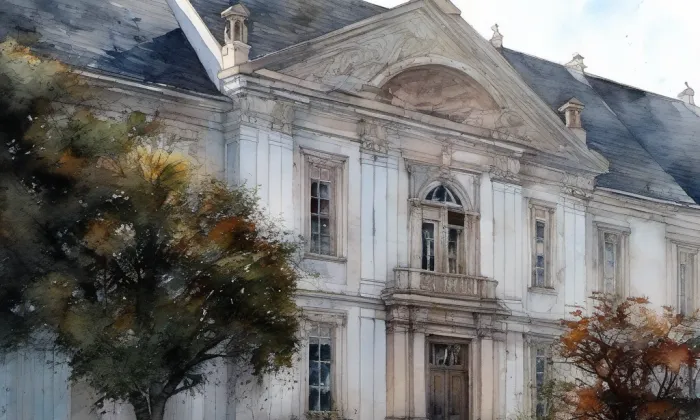 Tereziánská zbrojnice – akvarel