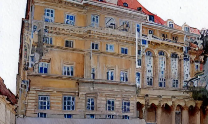 Trauttmannsdorfský palác na Hradčanech – akvarel
