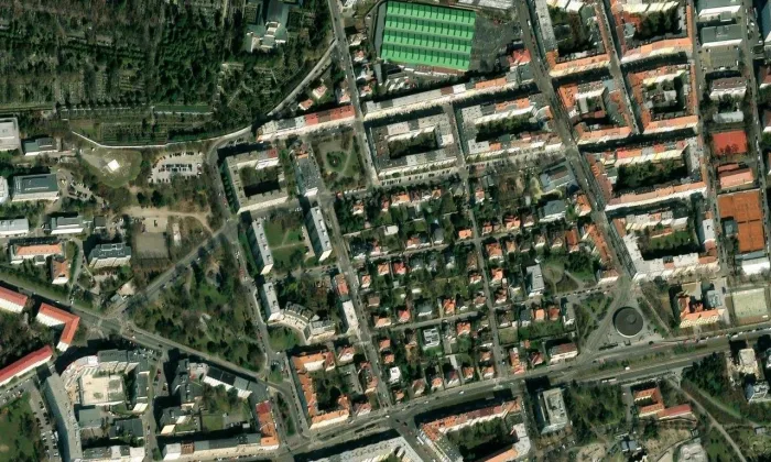 Trmalova vila – letecký pohled