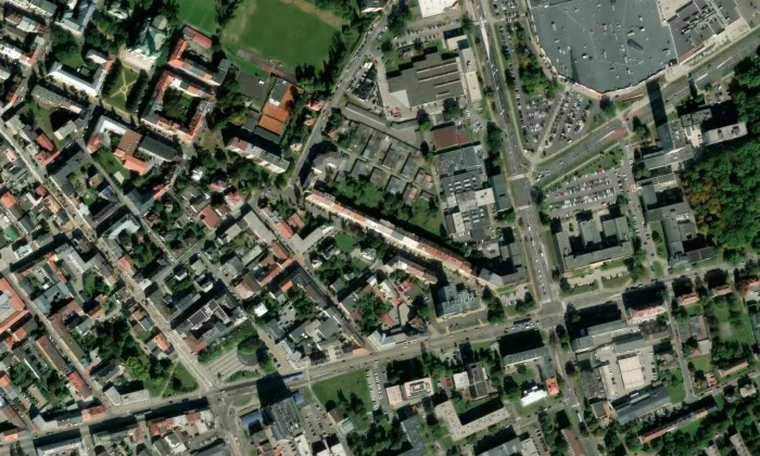 Tvorkovských 10 – letecký pohled