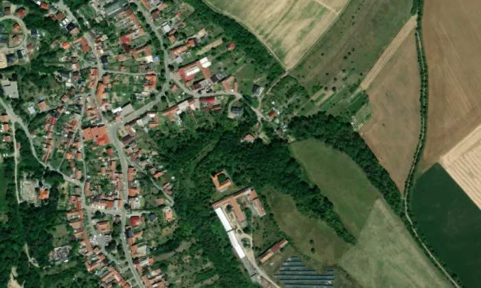 Tvrz Bošovice – letecký pohled