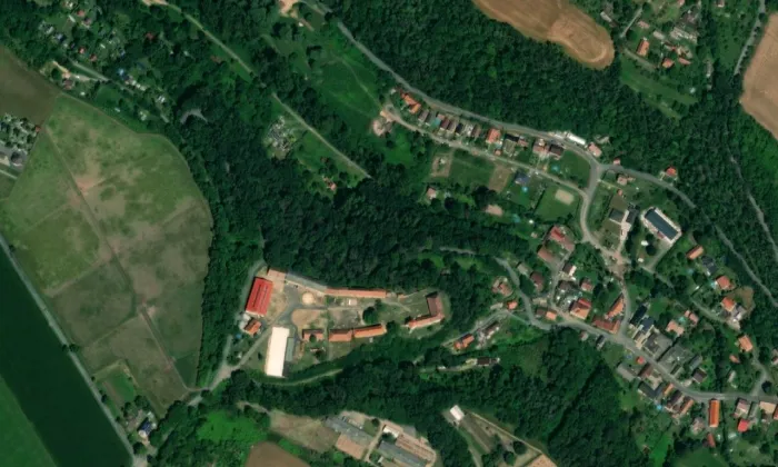 Tvrz Velké Horky – letecký pohled