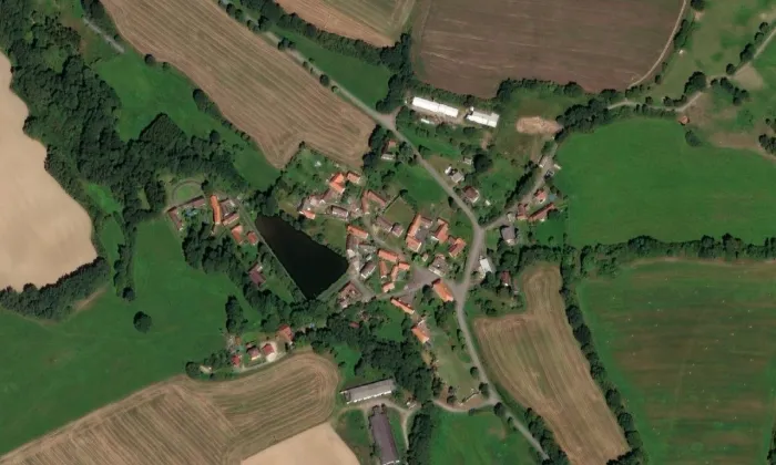 Tvrz Vlksice – letecký pohled