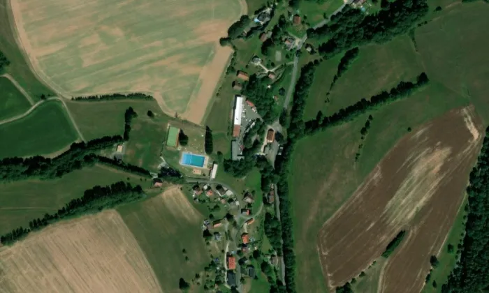 Tvrziště Smiřično – letecký pohled