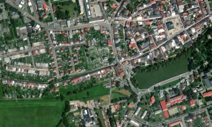 Tylův dům (Dolní Předměstí) – letecký pohled