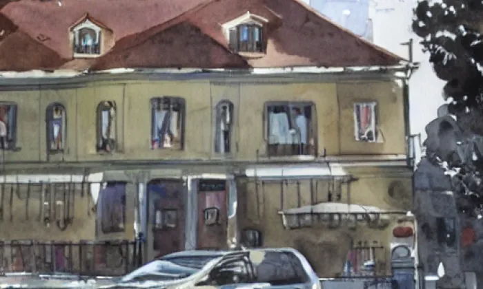 U Zelené ratolesti – akvarel