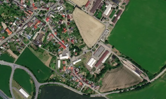 Unčovice – letecký pohled
