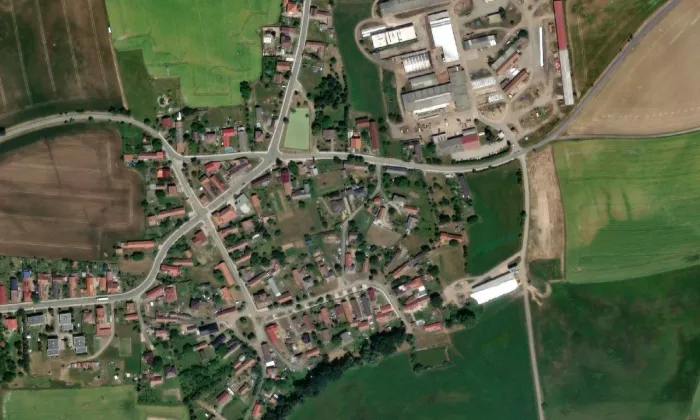 Usedlost čp. 80 – letecký pohled