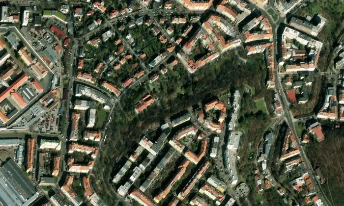 Usedlost Jezerka – letecký pohled