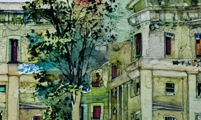 Věžka – akvarel