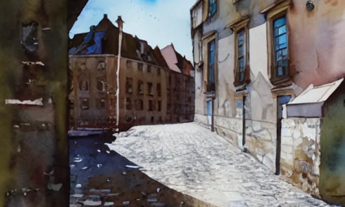 V jirchářích (Praha 1) – akvarel