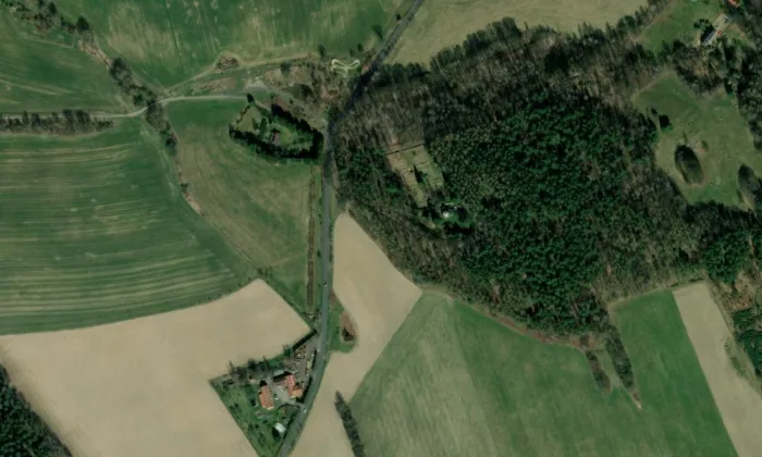 Větrný mlýn (Růžová) – letecký pohled