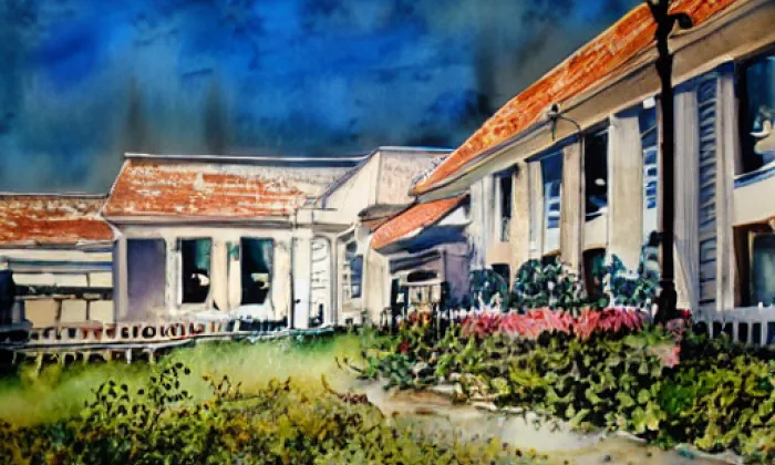 Valdštejnská zahrada – akvarel