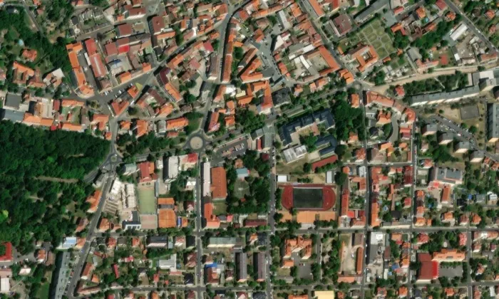 Vila čp. 672 – letecký pohled