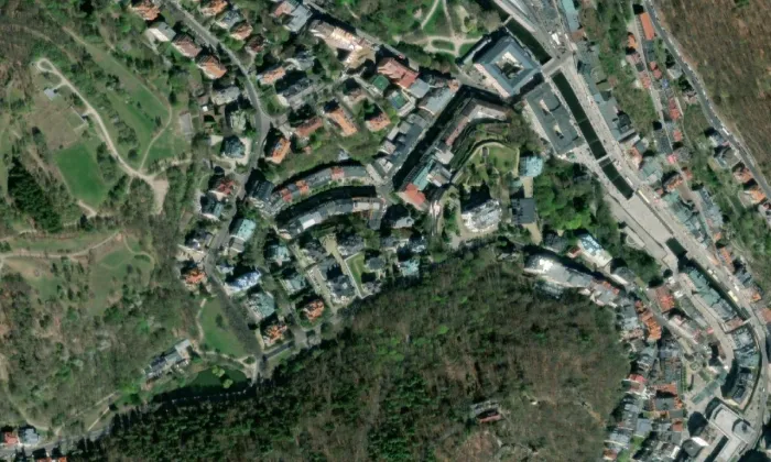 vila Artemis – letecký pohled