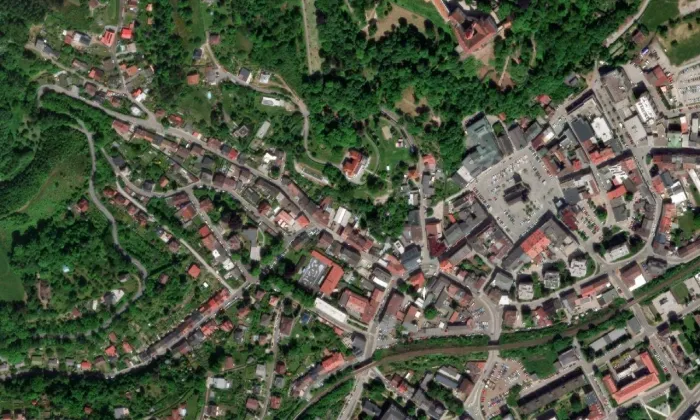 Vila Bartoňova – letecký pohled