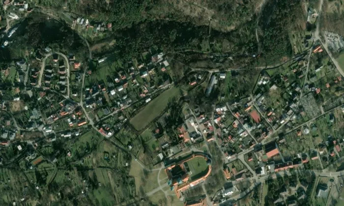 Vila Bellevue (Svatý Kopeček) – letecký pohled