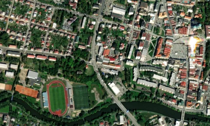Vila bratří Mahlerů – letecký pohled