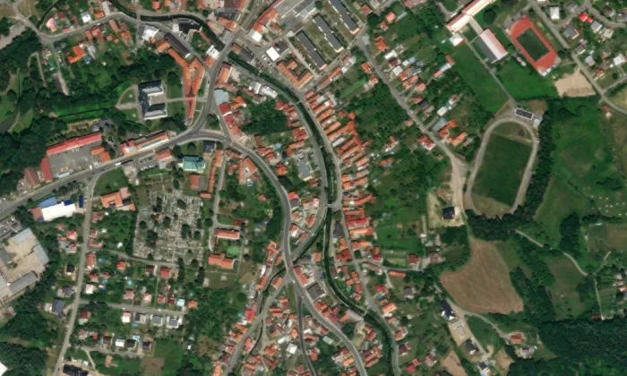 Vila Café York – letecký pohled