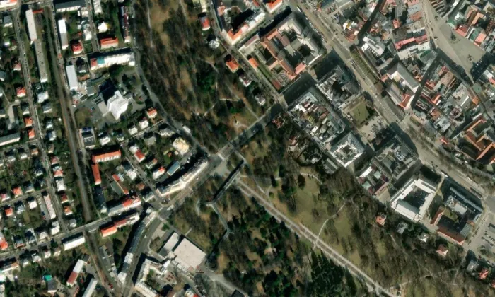 vila Eduarda Hamburgera – letecký pohled