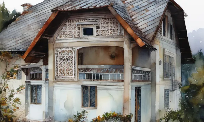 Vila Emausy – akvarel