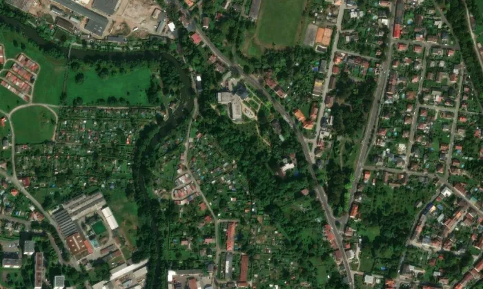 Vila Gočárova pro rodinu Sochorových – letecký pohled