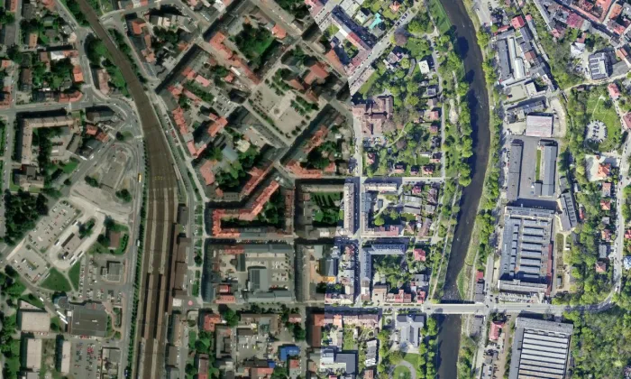 Vila Gottlieba a Stelly Fantelových – letecký pohled