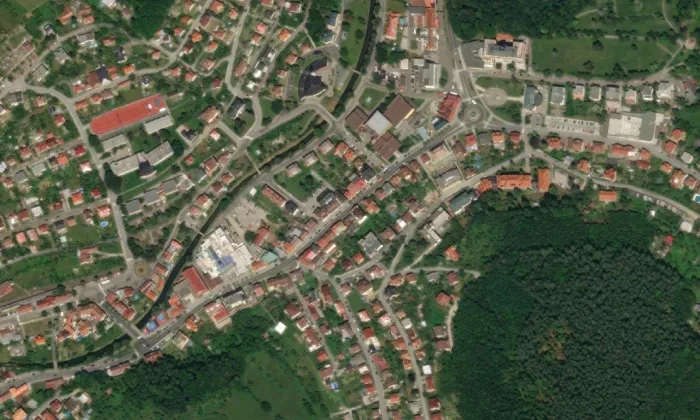 Vila Haná – letecký pohled