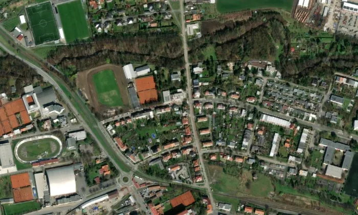 vila Jana a Anastázie Neherových – letecký pohled
