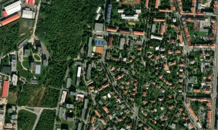 Vila Jiřího Freunda – letecký pohled