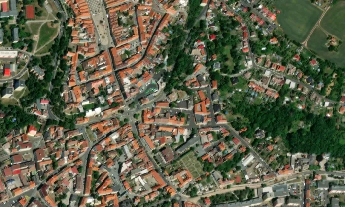 Vila Josefa Bondyho – letecký pohled