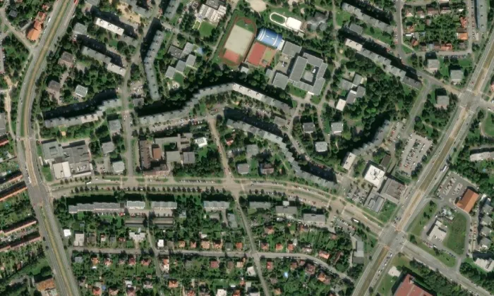 Vila Karla a Boženy Svobodových – letecký pohled
