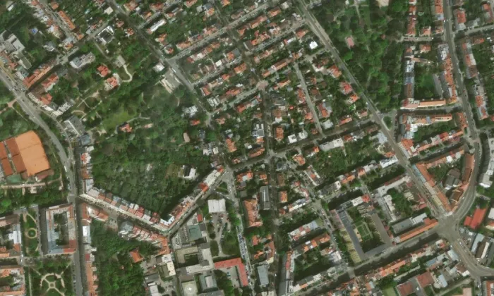 vila Karla Kaisera – letecký pohled