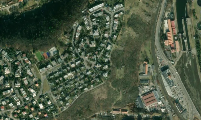 Vila Košťál – letecký pohled