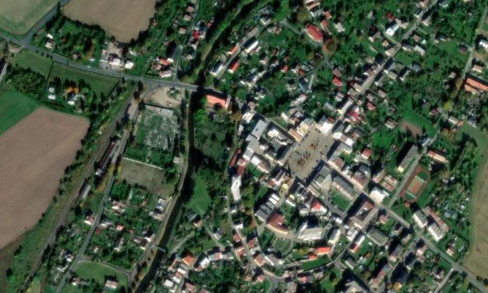 Vila Mladek – letecký pohled