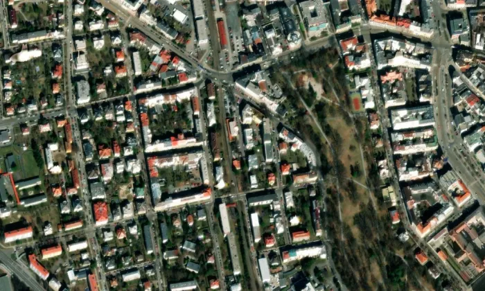 Vila Pauly a Hanse Briessových – letecký pohled
