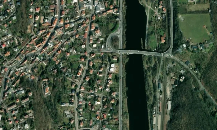 Vila Planá růže – letecký pohled