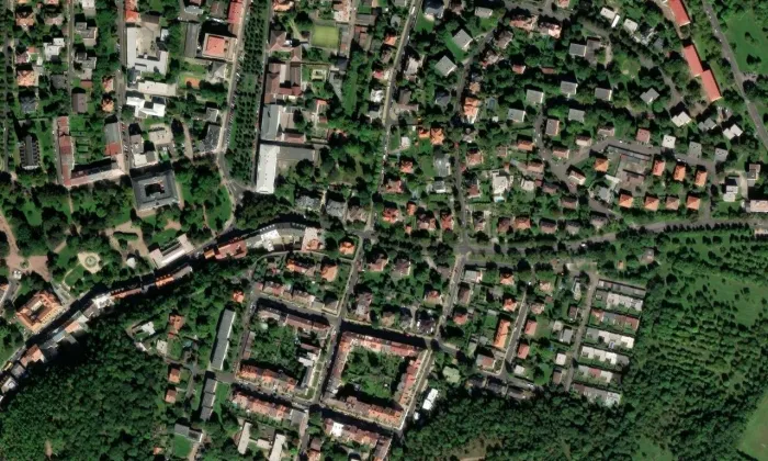 Vila Pod Doubravkou 10 – letecký pohled