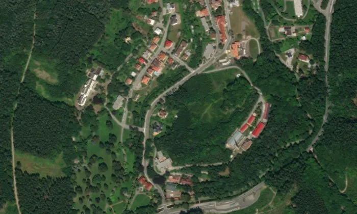 Vila Pracner – letecký pohled