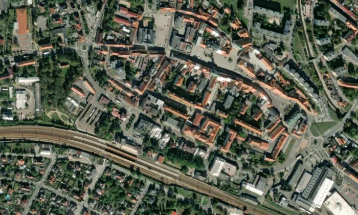 vila Rudolfa Hudlického – letecký pohled