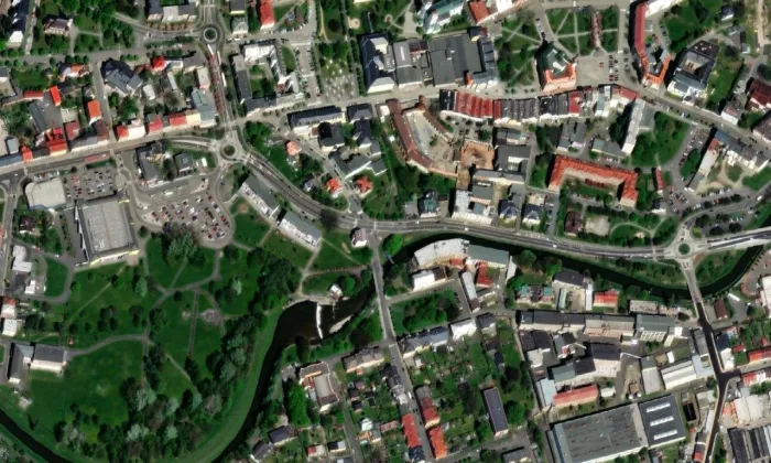 Vila Rudolfa Larische – letecký pohled