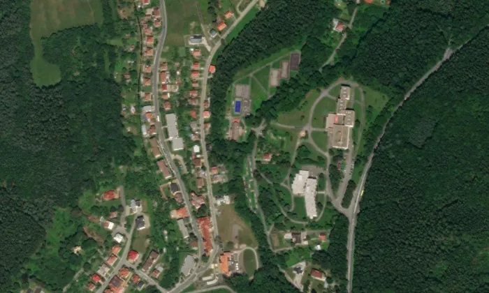 vila Samorostlá – letecký pohled